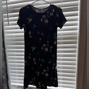 Old Navy Black Floral Midi Dress